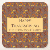 Elegant herfstblad kartonnen onderzetters (Voorkant)