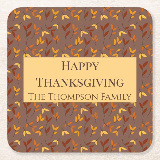 Elegant herfstblad kartonnen onderzetters (Voorkant)