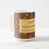 Elegant herfstblad koffiemok (Voorkant links)