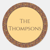 Elegant herfstblad ronde sticker (Voorkant)