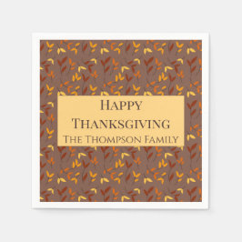 Elegant herfstblad servet