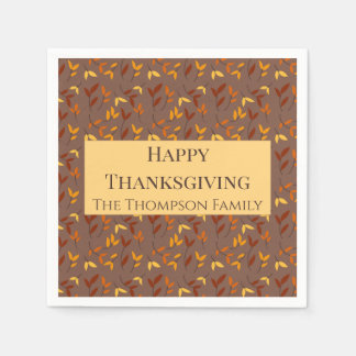 Elegant herfstblad servet