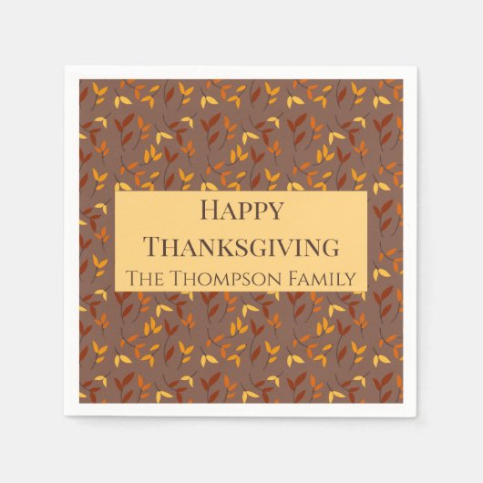 Elegant herfstblad servet (Voorkant)