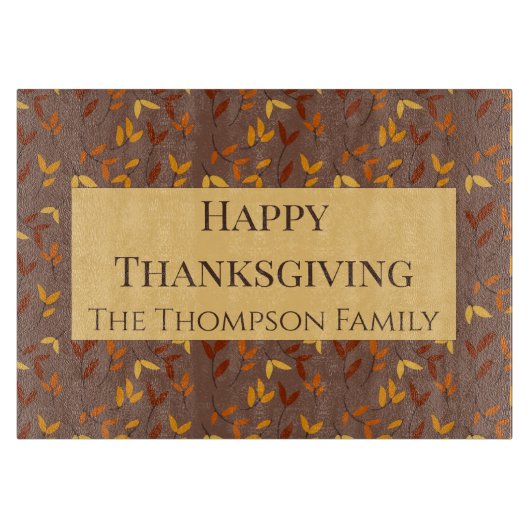 Elegant herfstblad snijplank (Voorkant)