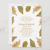 Elegant Herfstbladeren 10e trouwdagjubileum Kaart (Voorkant)