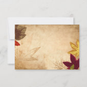Elegant Herfstbladeren Landelijke Herfst Bruiloft RSVP Kaartje (Achterkant)
