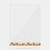 Elegant Herfstbladeren Trouwprogramma Acryl Bord (Voorkant)