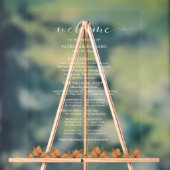 Elegant Herfstbladeren Trouwprogramma Acryl Bord (Neutraal)