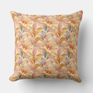 Elegant herfstbladpatroon in warme tinten kussen