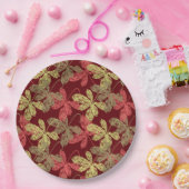 Elegant herfstbladpatroon papieren bordje (Feest)