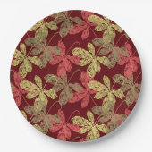 Elegant herfstbladpatroon papieren bordje (Voorkant)