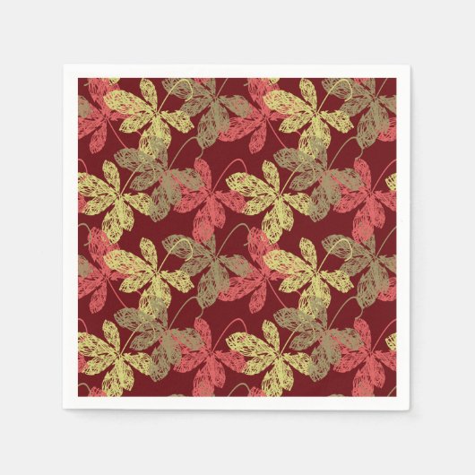 Elegant herfstbladpatroon servet (Voorkant)