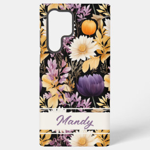 Elegant herfstbloemen herfst patroon samsung galaxy hoesje