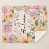 Elegant herfstbloementuin voor baby girl Pink Sherpa Deken (Voorkant (horizontaal))