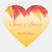 Elegant,  herfstbruiloft hart sticker (Voorkant)