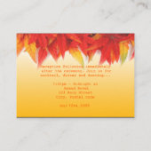 Elegant,  herfstbruiloft inzettangen. informatiekaartje (Achterkant)