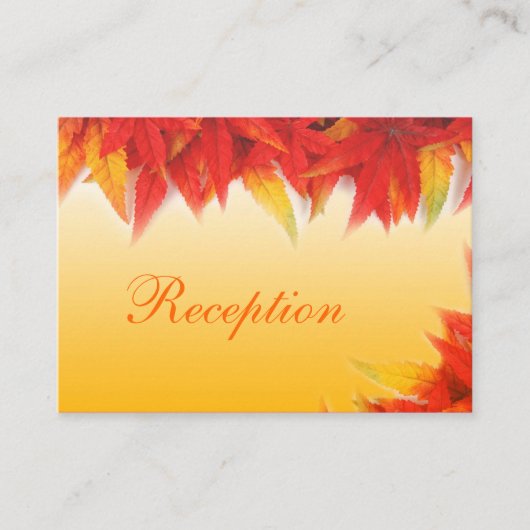 Elegant,  herfstbruiloft inzettangen. informatiekaartje (Voorkant)