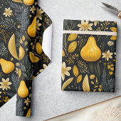 Elegant herfstfeest, in goud en Moody grijs, Cadeaupapier