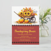 Elegant herfstfeest Thanksgiving Diner Kaart (Staand voorkant)