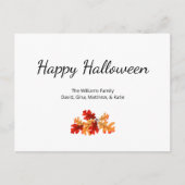 Elegant herfstgebladerte Happy Halloween Feestdagenkaart (Voorkant)