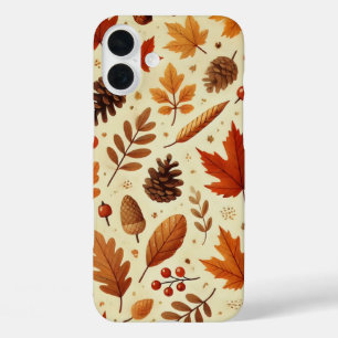 Elegant Herfstpatroon iPhone 16 Plus Hoesje