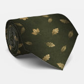 Elegant Herfstpatroon Stropdas (Opgerold)