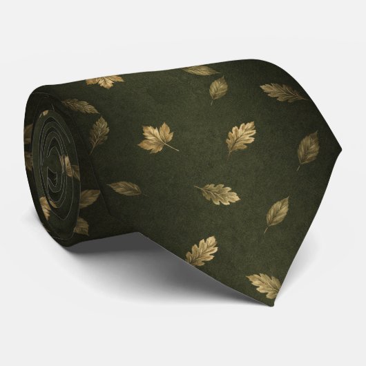 Elegant Herfstpatroon Stropdas (Opgerold)