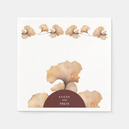 Elegant herfstverbrand Sinaasappel Bloemen bruilof Servet