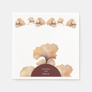 Elegant herfstverbrand Sinaasappel Bloemen bruilof Servet