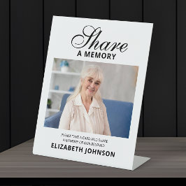 Elegant Herinnering Delen Funeral Foto Reclamebord Met Voetstuk