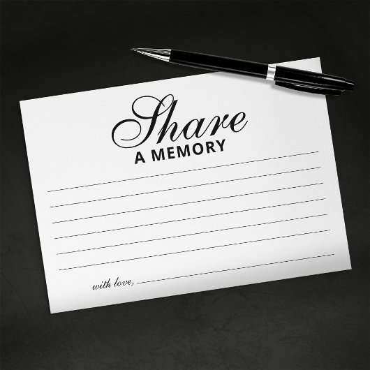 Elegant Herinnering Delen Funeral Informatiekaartje