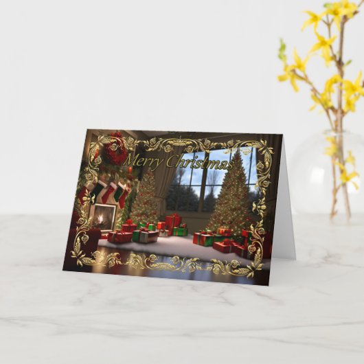 Elegant Herinneringen Kerst Kaart (Gele Bloem)