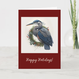 Elegant Heron Folded Holiday / Kerstkaart Bedankkaart