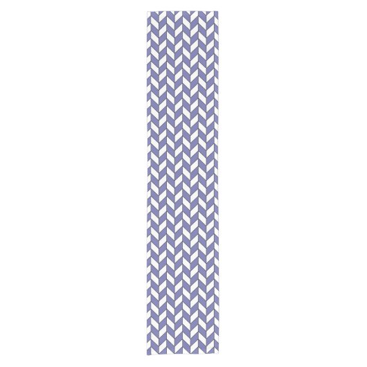 Elegant Herringbone Chevron Pattern Korte Tafelloper (Voorkant)