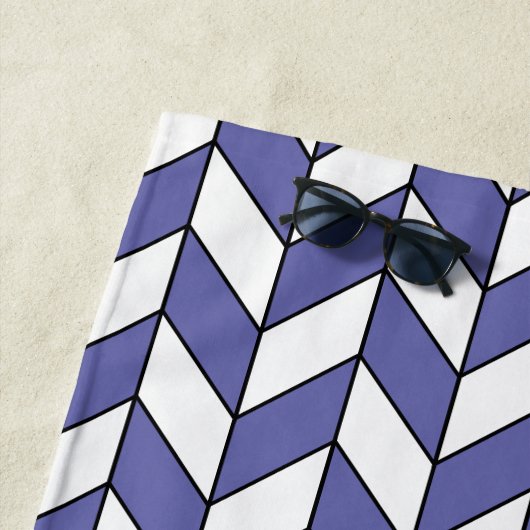 Elegant Herringbone Chevron Pattern Strandlaken (In situ)