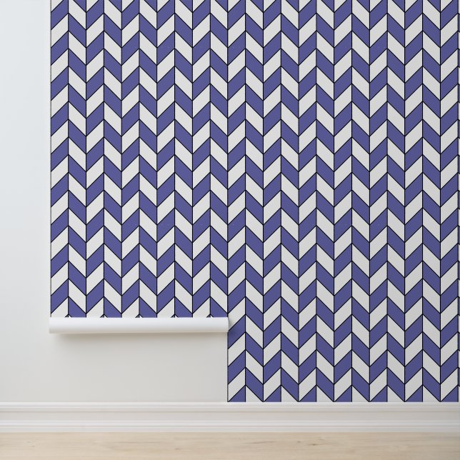 Elegant herringbone-chevronpatroon behang (Applicatie)