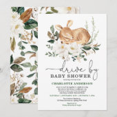 Elegant hert ivoor bloemenrit door Baby shower Kaart (Voorkant / Achterkant)