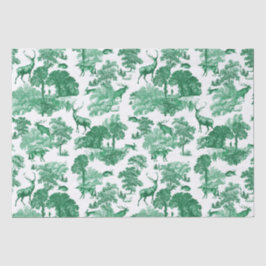 Elegant  Herten Fox Green Country Toile Tissuepapier
