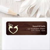 Elegant Herten Hart Rustiek Hout Bruiloft Etiket (Insitu)