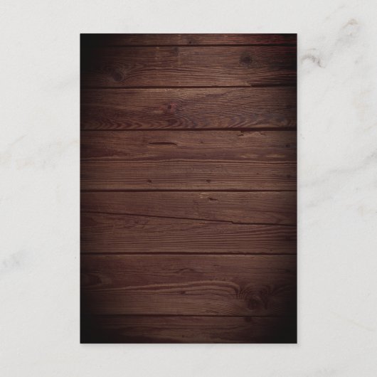 Elegant Herten Hart Rustiek Hout Receptie Informatiekaartje (Achterkant)