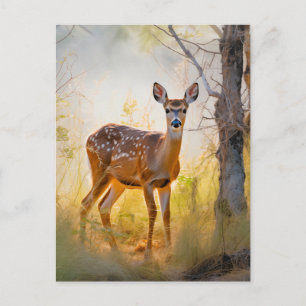 Elegant herten in het bos natuur ontwerp briefkaart