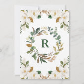 Elegant Herten Ivoor Bloemen Groen Baby shower Kaart (Achterkant)