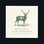 Elegant Herten Jacht Stag Groen Verjaardagsfeest Servet<br><div class="desc">Elegant Herten Stag Jacht Rustiek Verfijnd Land Groen Kleur Thema Volwassen Verjaardagsfeestje Cocktail Servet</div>