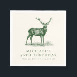 Elegant Herten Jacht Stag Groen Verjaardagsfeest Servet<br><div class="desc">Elegant Herten Stag Jacht Rustiek Verfijnd Land Groen Kleur Thema Volwassen Verjaardagsfeestje Cocktail Servet</div>