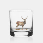 Elegant herten jagen hertengewei eigen naam whisky glas (Voorkant)