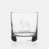Elegant herten jagen hertengewei eigen naam whisky glas (Achterkant)