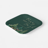 Elegant Herten Kerstmis Familienaam Papieren Bordje (Gebogen)