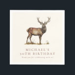 Elegant hertenjacht hert volwassenen verjaardagsfe servet<br><div class="desc">Elegant hertenjacht hert rustieke verfijnde landelijke volwassenen verjaardagsfeest cocktail servet</div>