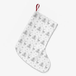 Elegant hertenpatroon kleine kerstsok
