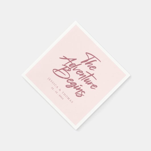 Elegant het avontuur begint Roos Gold Wedding Servet (Hoek)